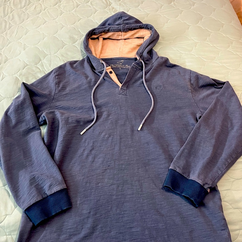 Properly Tied 100% Cotton, Hooded, 2 Button Pullover